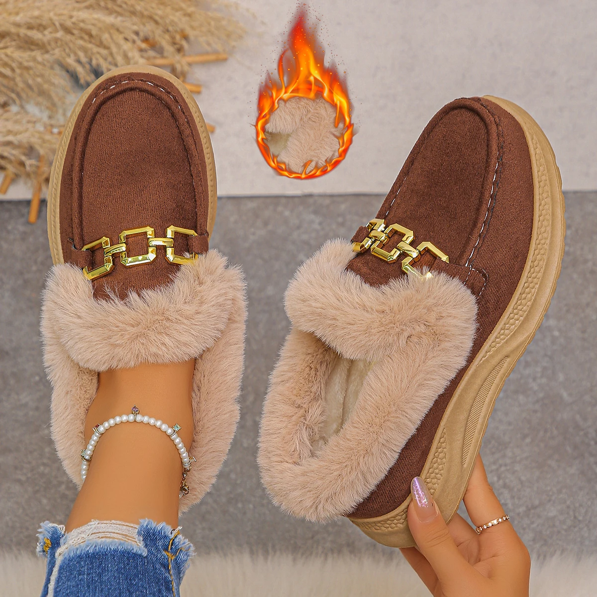 Women Snow Boots 2025 New Thickened Fluff Shoes Versatile Daily Wear Winter Shoes Women Round Toe Platform Ankle Boots Women
Women Snow Boots 2025 New Thickened Fluff Shoes Versatile Daily Wear Winter Shoes Women Round Toe Platform Ankle Boots Women