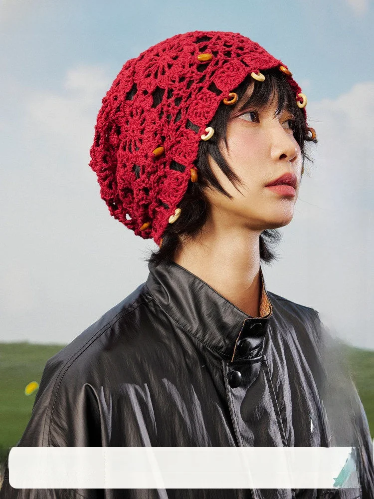 Retro Style Beaded Hollow out Knitted Hat Early Spring New Year Design Toshie Saito Japanese Artistic Style round Top Hat
Retro Style Beaded Hollow out Knitted Hat Early Spring New Year Design Toshie Saito Japanese Artistic Style round Top Hat