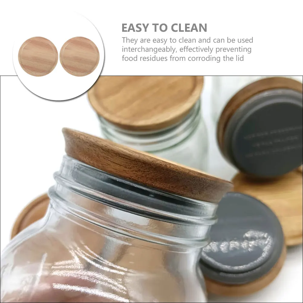 2pcs Wooden Sealing Jar Lids For Mason Jars Reusable Silicone Cover Storage Bottle Caps Household Kitchen Canning Lid
2pcs Wooden Sealing Jar Lids For Mason Jars Reusable Silicone Cover Storage Bottle Caps Household Kitchen Canning Lid