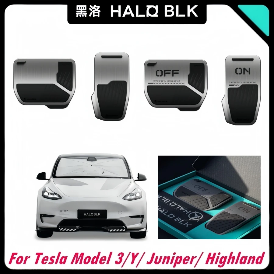 Чехлы на педали HALOBLK для Tesla Model 3/Highhland & Model Y/Juniper 2017-2026, нескользящие педали из сплава
Чехлы на педали HALOBLK для Tesla Model 3/Highhland & Model Y/Juniper 2017-2026, нескользящие педали из сплава