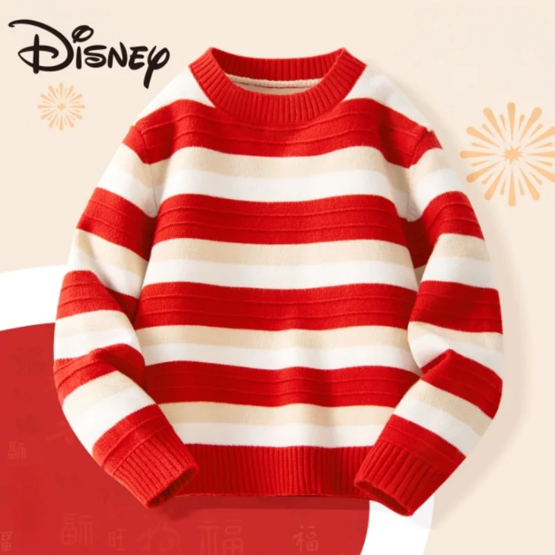 Disney Kid's Cute Striped Sweater Sweet Christmas-style Clothes Comfortable Beautiful Round-neck Soft Breathable Sweater
Disney Kid's Cute Striped Sweater Sweet Christmas-style Clothes Comfortable Beautiful Round-neck Soft Breathable Sweater