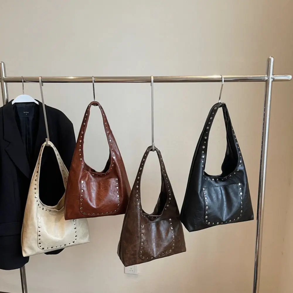Portable Y2K Retro Rivet Shoulder Bag Oil Wax Leather Spicy Girl Vintage Underarm Bag Handbag Fashion Motorcycle Bag Shopping
Portable Y2K Retro Rivet Shoulder Bag Oil Wax Leather Spicy Girl Vintage Underarm Bag Handbag Fashion Motorcycle Bag Shopping