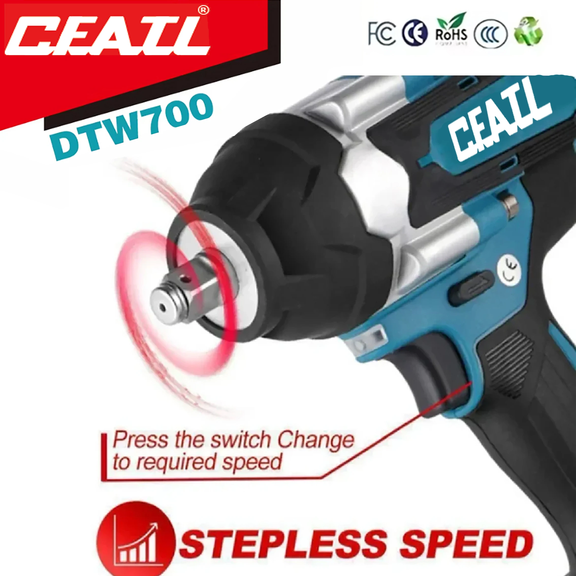 1800N.m DTW700 High Torque Brushless Electric Impact Wrench Rechargeable Wrench Cordless For Makita 18v Battery
1800N.m DTW700 High Torque Brushless Electric Impact Wrench Rechargeable Wrench Cordless For Makita 18v Battery