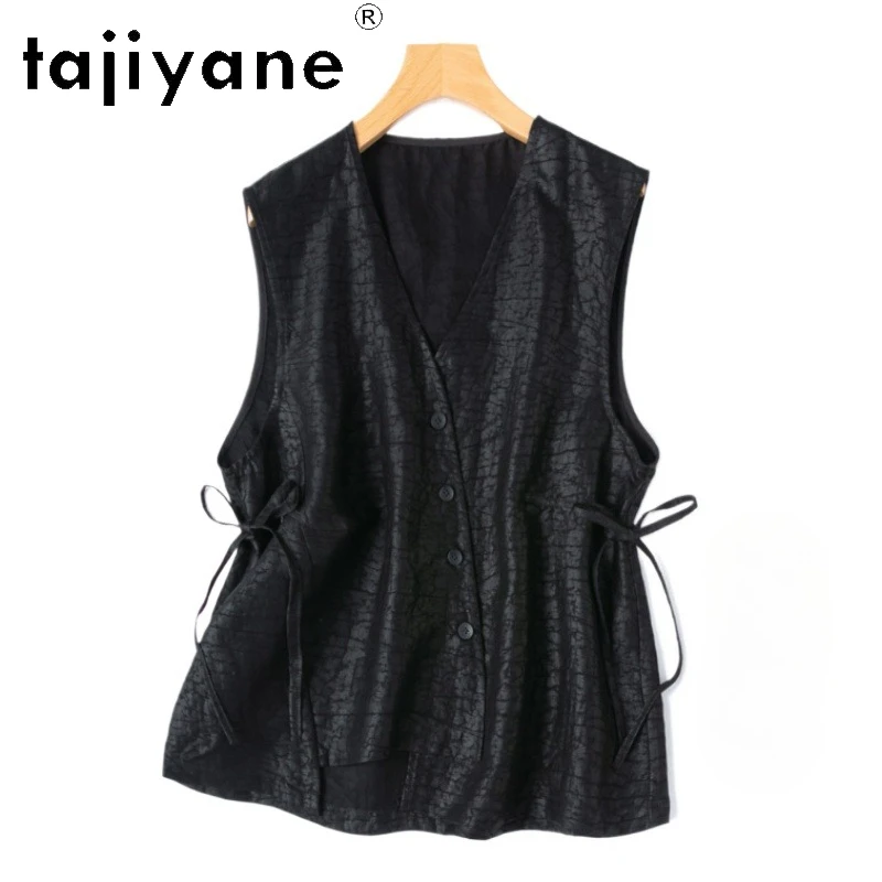 TAJIYANE 100% Mulberry Silk Tank Tops Woman Sleeveless Summer Top Black Craquelure Vest 2025 Ladies Clothes Tanques De Mujer
TAJIYANE 100% Mulberry Silk Tank Tops Woman Sleeveless Summer Top Black Craquelure Vest 2025 Ladies Clothes Tanques De Mujer