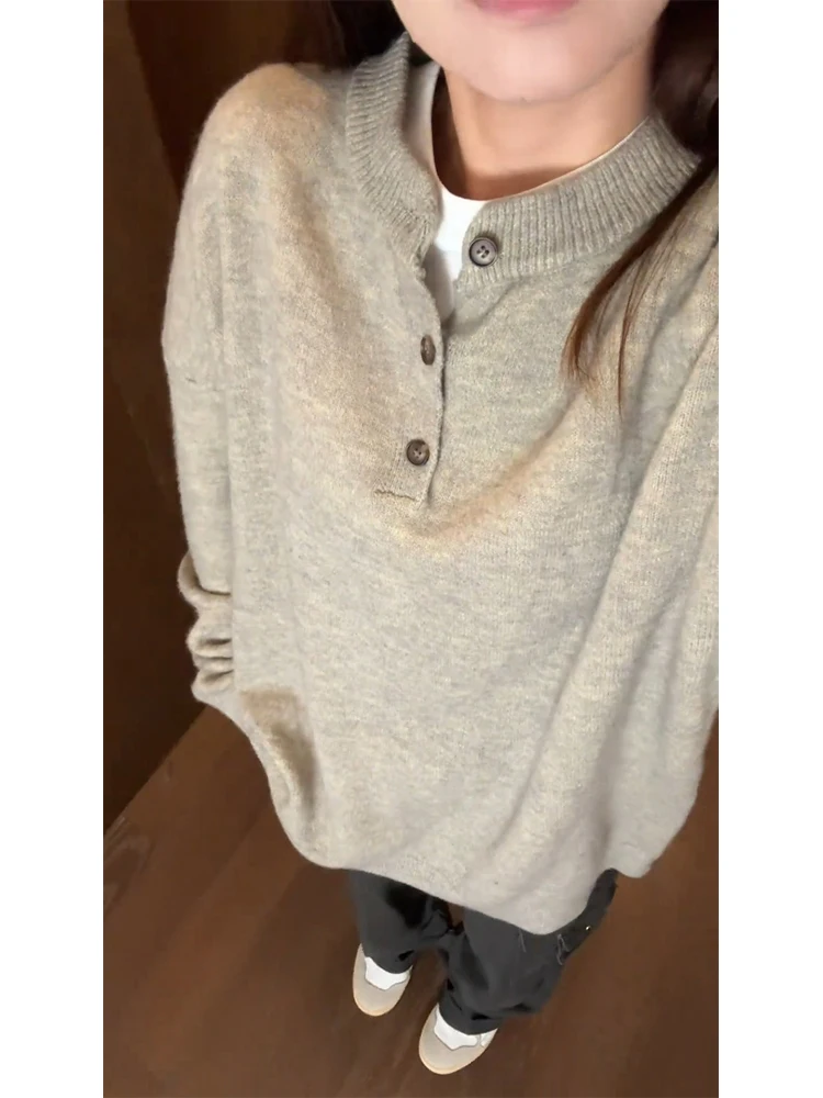 Свитер с воротником «Американский Генри» в стиле ретро, женский зимний базовый слой, вязаный свитер для ленивой пары, внутренняя одежда, хлопковый длинный топ све
Свитер с воротником «Американский Генри» в стиле ретро, женский зимний базовый слой, вязаный свитер для ленивой пары, внутренняя одежда, хлопковый длинный топ све