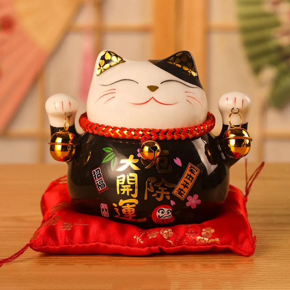 Crafts Ceramic Cat Money Bank Bell Lovely Fortune Cat Piggy Bank Modern Chinese Style Desktop Decoration Opening Gift
Crafts Ceramic Cat Money Bank Bell Lovely Fortune Cat Piggy Bank Modern Chinese Style Desktop Decoration Opening Gift