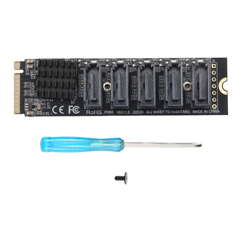 M.2 To NGFF 5 Ports SATA3.0 Adapter Card JMB585 M.2 Key M SATA3.0 Expansion Card For PC Laptop
M.2 To NGFF 5 Ports SATA3.0 Adapter Card JMB585 M.2 Key M SATA3.0 Expansion Card For PC Laptop