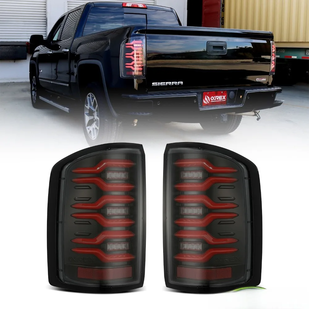 Fit 14-18 GMC Sierra 1500/2500HD/3500HD LUXX-Series LED Tail Lights Black-Red
Fit 14-18 GMC Sierra 1500/2500HD/3500HD LUXX-Series LED Tail Lights Black-Red
