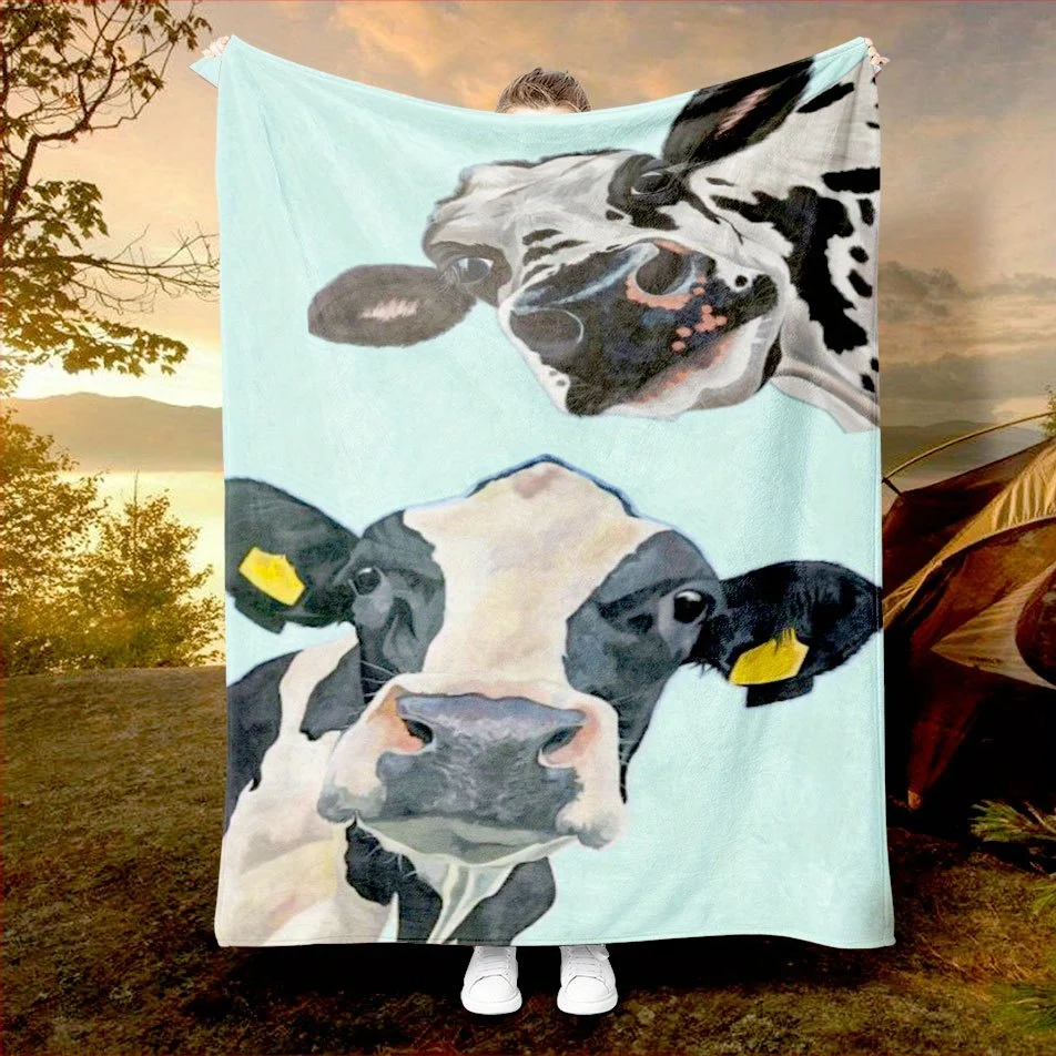 Happy Cow Print Blanket Reversible Flannel Throw for Farm Lovers AllSeason Comfort Country Charm Gift
Happy Cow Print Blanket Reversible Flannel Throw for Farm Lovers AllSeason Comfort Country Charm Gift