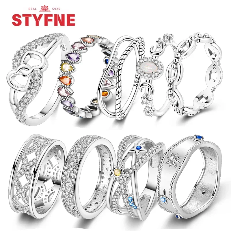 925 Sterling Silver Heart Rings Sparkling Colorful Zircon Rings Original Valentine's Day Fine Jewelry Gift for Women
925 Sterling Silver Heart Rings Sparkling Colorful Zircon Rings Original Valentine's Day Fine Jewelry Gift for Women