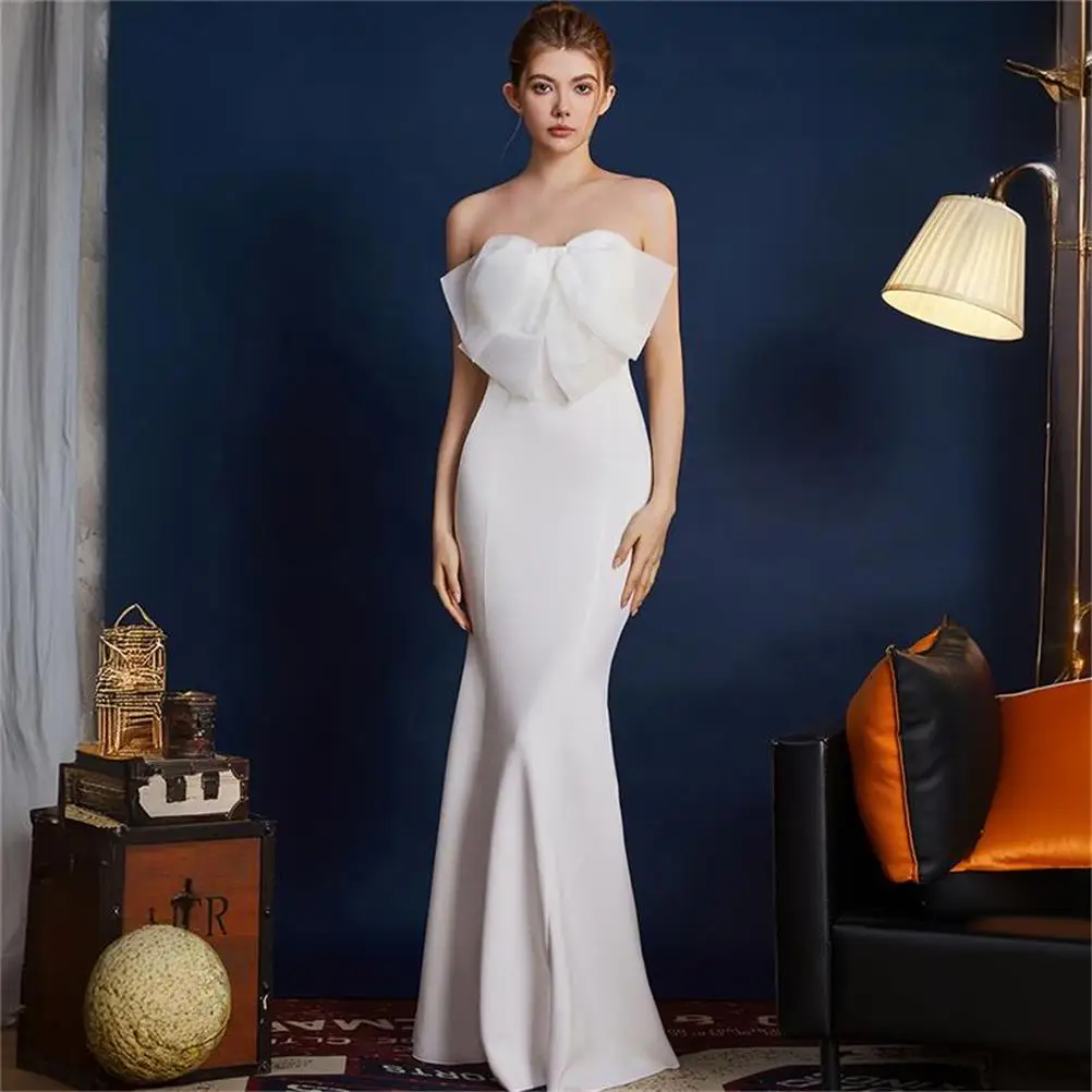 DSP Elegant Mermaid Prom Dresses with Bow Women's Simple Candy Color Satin Formal Dress Graduation Party Dresses Formal Gown
DSP Elegant Mermaid Prom Dresses with Bow Women's Simple Candy Color Satin Formal Dress Graduation Party Dresses Formal Gown