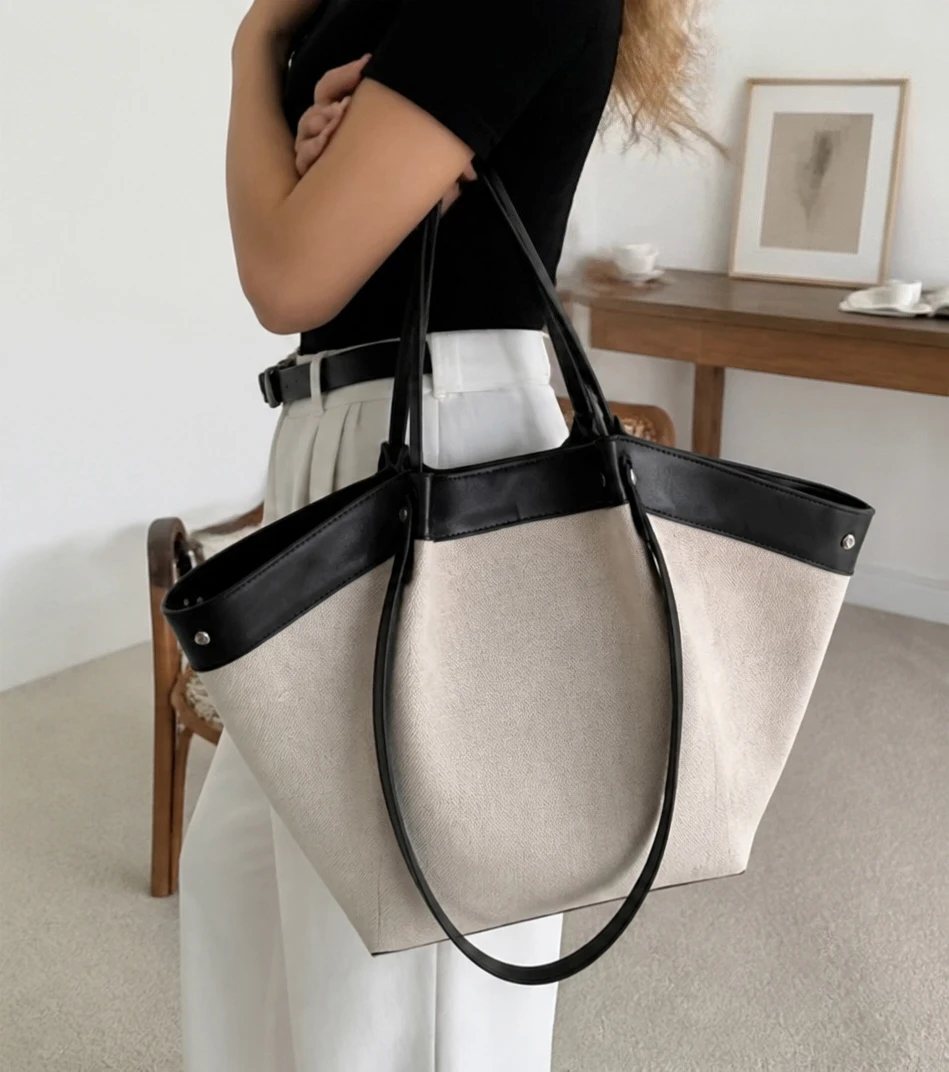 Genuine Leather Canvas Tote Bag Set 2 Sizes Large Capacity Casual Handbag for Women 2026
Genuine Leather Canvas Tote Bag Set 2 Sizes Large Capacity Casual Handbag for Women 2026
