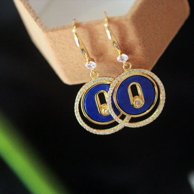 S925 Silver Gold-plated Natural Lapis Lazuli Earrings Ring Light Luxury Senior Sense of Simplicity with Circle Earrings
S925 Silver Gold-plated Natural Lapis Lazuli Earrings Ring Light Luxury Senior Sense of Simplicity with Circle Earrings