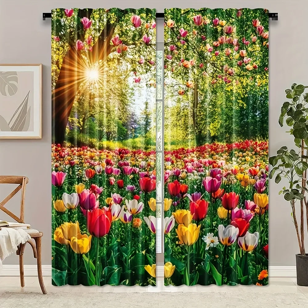 Tulip and Sunset Scenery Design Print Drapes Room Darkening Window Curtains for Home Decor,Rod Pocket Blackout Curtains Bedroom
Tulip and Sunset Scenery Design Print Drapes Room Darkening Window Curtains for Home Decor,Rod Pocket Blackout Curtains Bedroom