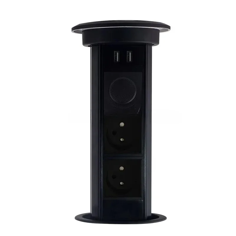 Black electric pop-up socket for kitchen tabletop socket with 3/2 socket aluminum housing
Black electric pop-up socket for kitchen tabletop socket with 3/2 socket aluminum housing