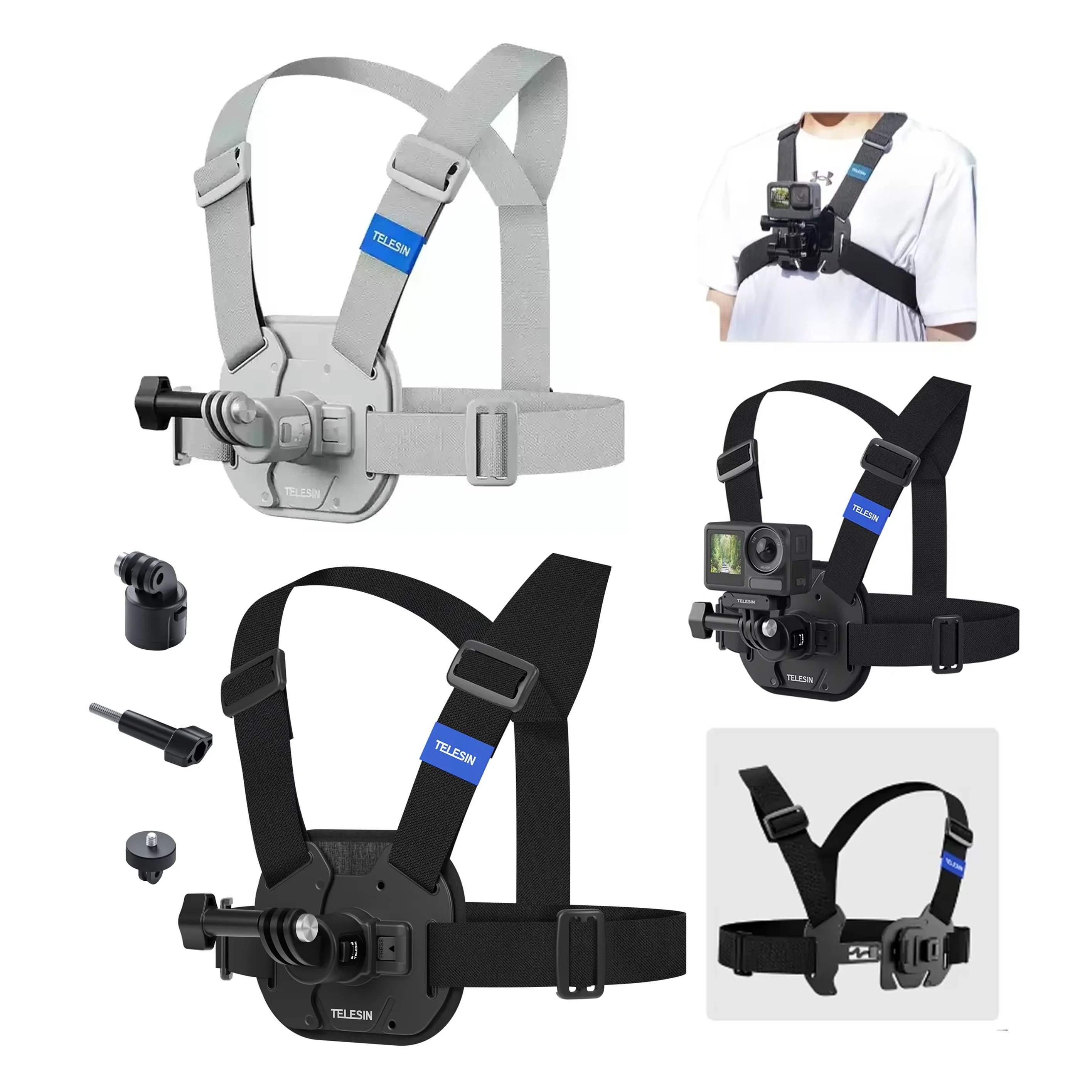 TELESIN Quick Release Adjustable Chest Mount Harness Strap for GoPro Hero 13 12 11 10 9 8, AKASO, Insta360, DJI Action Cameras
TELESIN Quick Release Adjustable Chest Mount Harness Strap for GoPro Hero 13 12 11 10 9 8, AKASO, Insta360, DJI Action Cameras