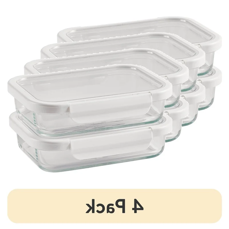 4 упаковки стеклянных контейнеров для хранения продуктов питания, прямоугольник на 2,3 чашки с крышками из тритана, герметичная микроволновая печь с морозильной камерой, можно мыть в посудомоечной машине
4 упаковки стеклянных контейнеров для хранения продуктов питания, прямоугольник на 2,3 чашки с крышками из тритана, герметичная микроволновая печь с морозильной камерой, можно мыть в посудомоечной машине