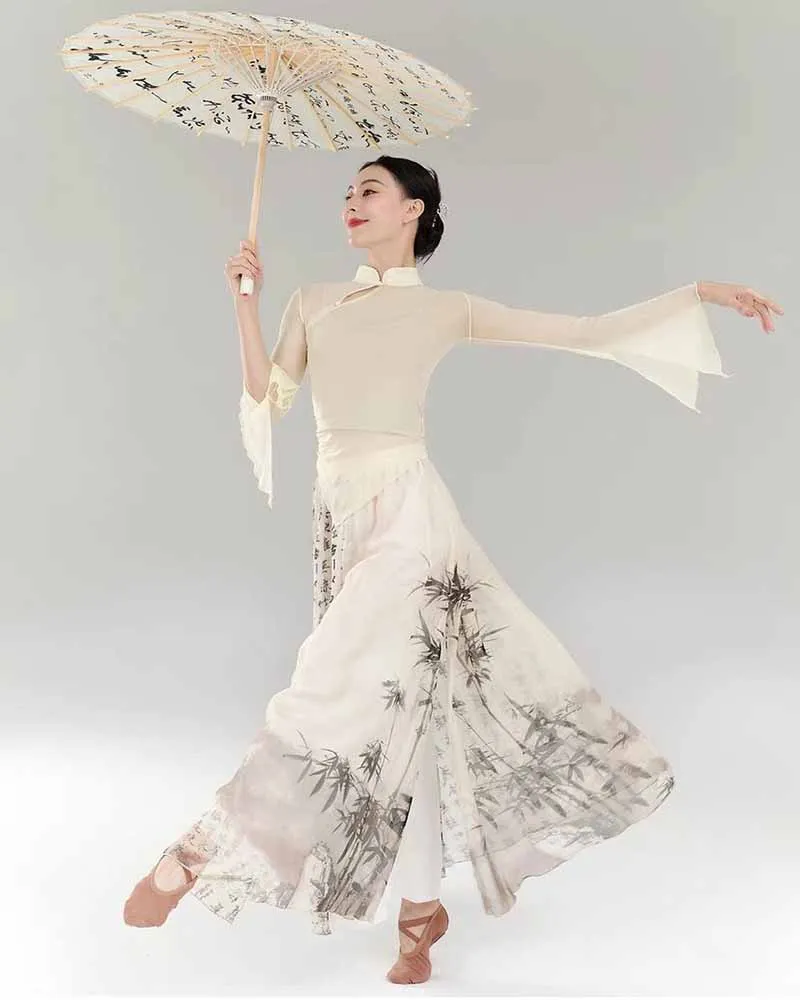 Chinese Modern Body Dance Dress Women Dancer Performance Costume Print Gauze Cheongsam Top Skirt-pant Practice Dance Costume
Chinese Modern Body Dance Dress Women Dancer Performance Costume Print Gauze Cheongsam Top Skirt-pant Practice Dance Costume