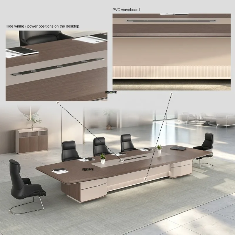 14ft 10-12 Person Luxury High End Boat Shaped Meeting Desk Wood boss Executive Conference Table with Power Outlets LED Lights
14ft 10-12 Person Luxury High End Boat Shaped Meeting Desk Wood boss Executive Conference Table with Power Outlets LED Lights