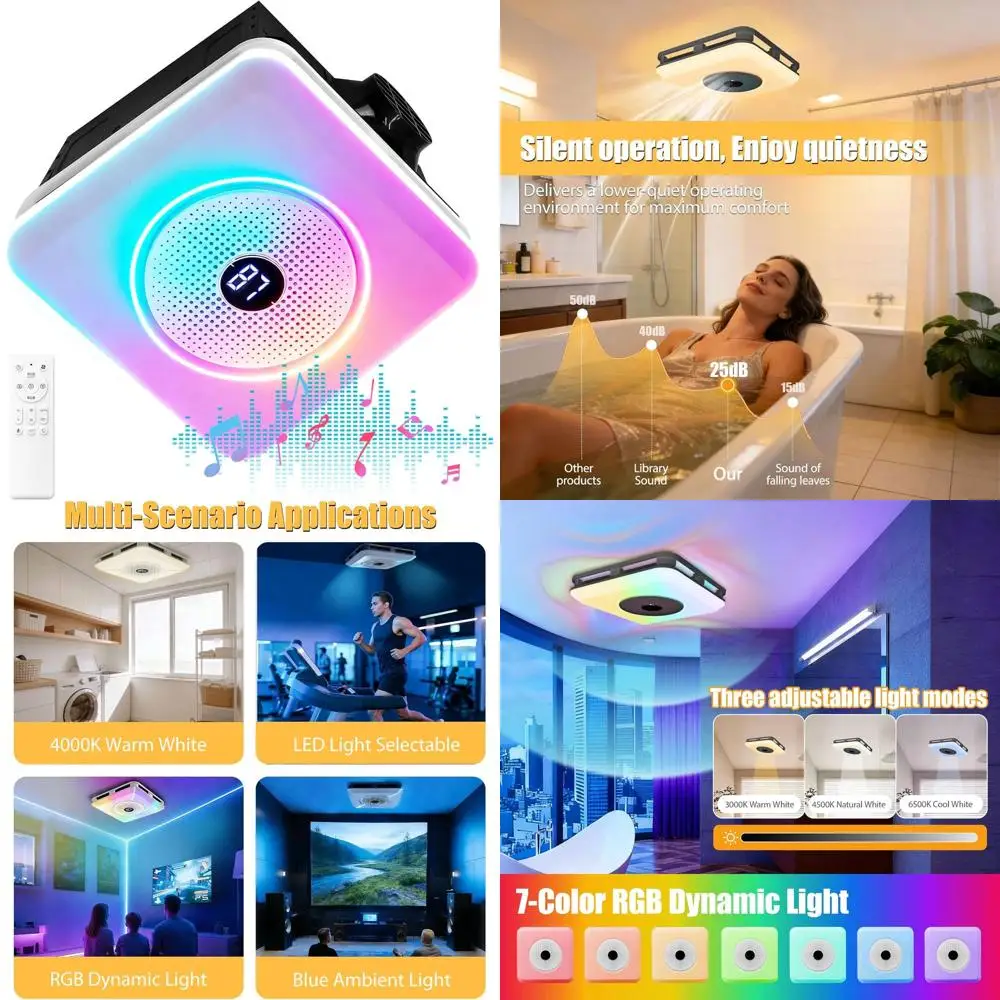 Bluetooth Speaker with 7-Color Light, Plug & Play, 230V, 1.0 Sone, Quiet Operation, Dual Speakers, 3-Year Warranty
Bluetooth Speaker with 7-Color Light, Plug & Play, 230V, 1.0 Sone, Quiet Operation, Dual Speakers, 3-Year Warranty