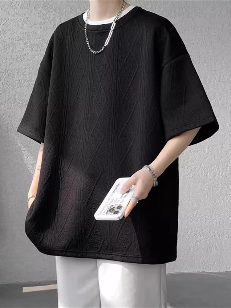 Bla Casual ort Sve round Ne Men's T-irt Summer Trendy Loose Fit American High Street f Sve Body irt
Bla Casual ort Sve round Ne Men's T-irt Summer Trendy Loose Fit American High Street f Sve Body irt