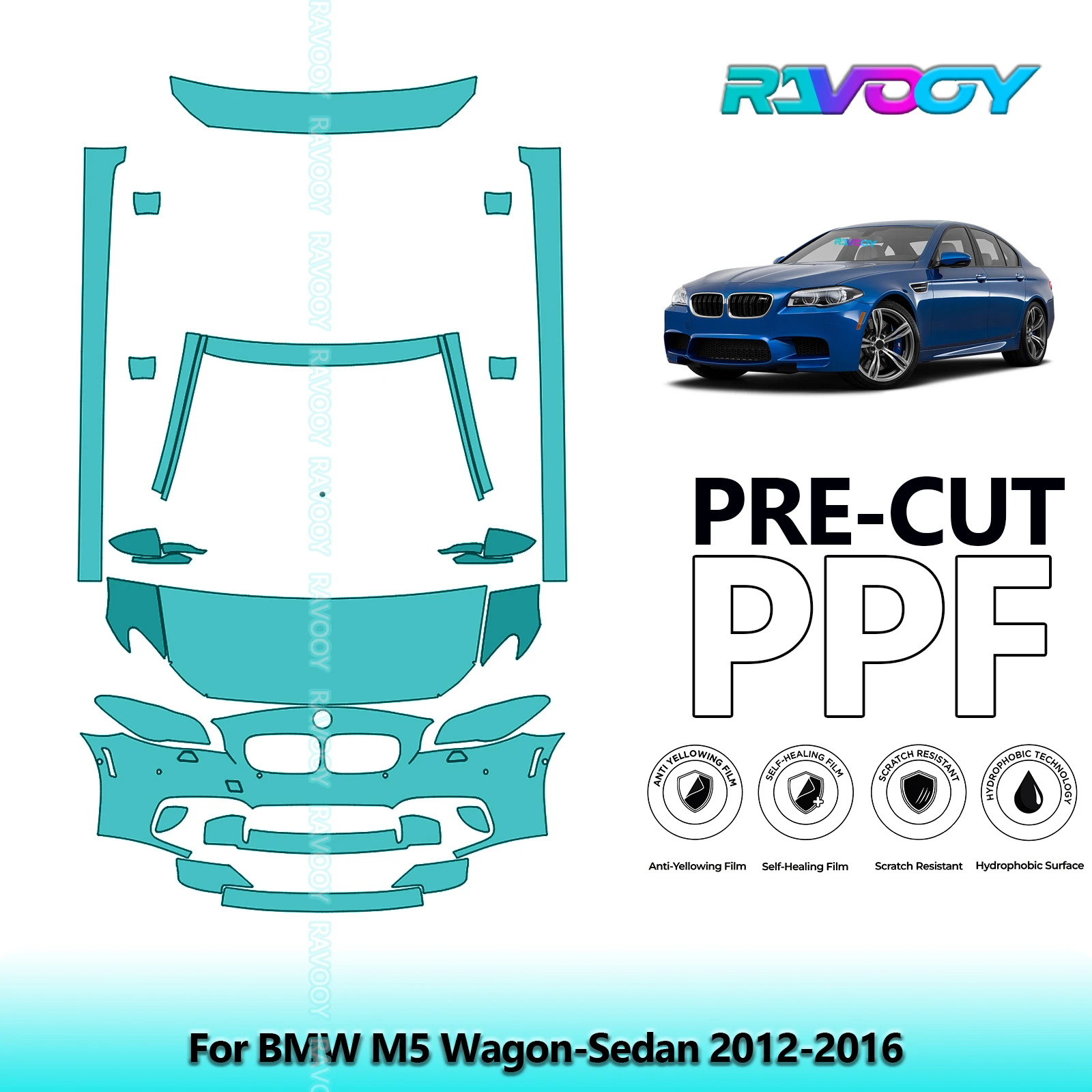 8.5Mil Precut PPF Paint Protection Film Front Kit+Rockers+Rear Bumper For BMW M5 Wagon-Sedan 2012-2016
8.5Mil Precut PPF Paint Protection Film Front Kit+Rockers+Rear Bumper For BMW M5 Wagon-Sedan 2012-2016
