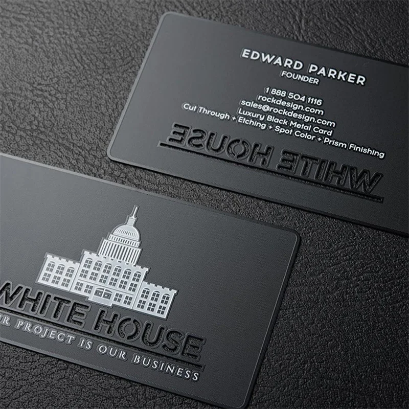 High-grade Dumb Black Hollow Metal Business Card Stainless Steel White Logo Membership Card Customization
High-grade Dumb Black Hollow Metal Business Card Stainless Steel White Logo Membership Card Customization
