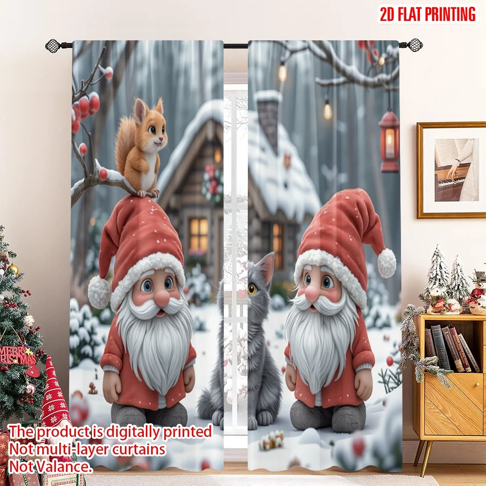 2pcs 2D flat printing Merry Christmas Popular Window Curtains Christmas Gnomes Forest Snow Fabric Without Electricity Family
2pcs 2D flat printing Merry Christmas Popular Window Curtains Christmas Gnomes Forest Snow Fabric Without Electricity Family