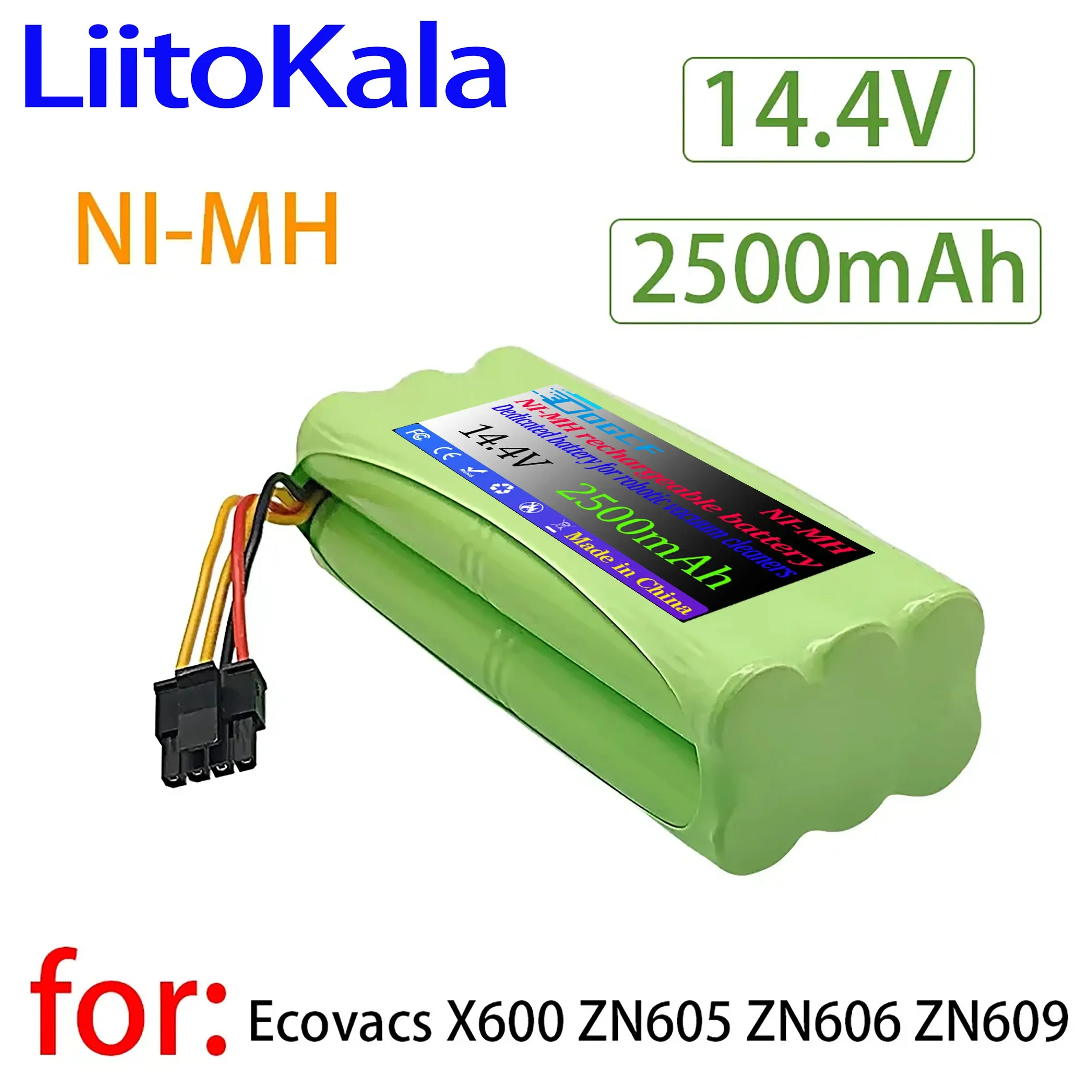 Ni-MH 14.4V 5000mAh for Midea Sweeping Robot Charging Battery R1L081A/83B/085B/Dibei ZN606 /Yijie X600
Ni-MH 14.4V 5000mAh for Midea Sweeping Robot Charging Battery R1L081A/83B/085B/Dibei ZN606 /Yijie X600