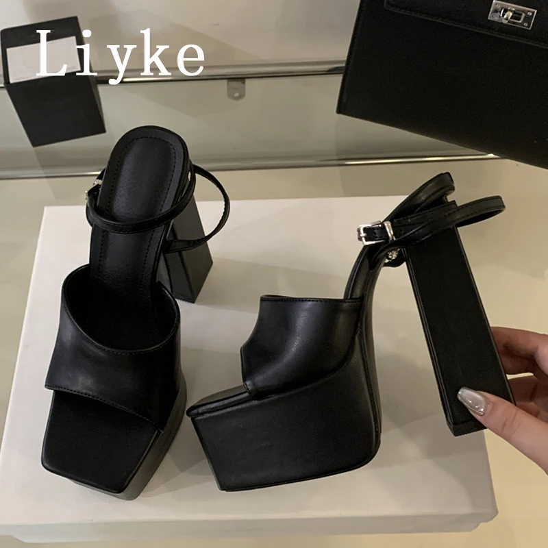 Liyke/летние уютные кожаные сандалии на платформе на толстом высоком каблуке для женщин, пикантные модные туфли на массивном каблуке с квадратным носком и пряжкой на ремешке для подиума
Liyke/летние уютные кожаные сандалии на платформе на толстом высоком каблуке для женщин, пикантные модные туфли на массивном каблуке с квадратным носком и пряжкой на ремешке для подиума