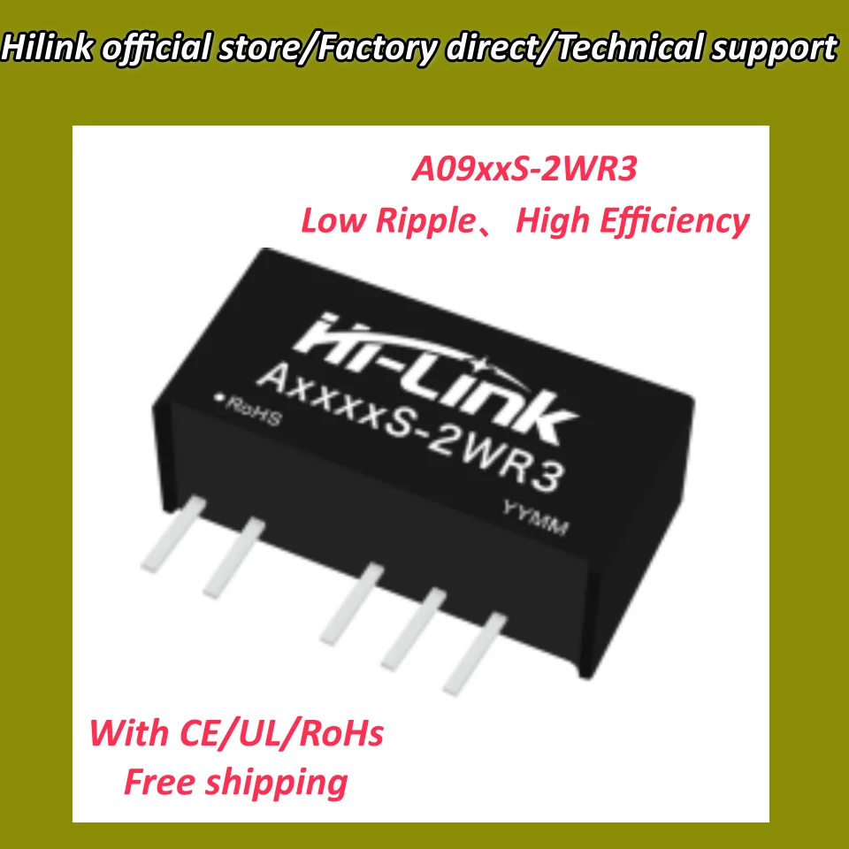 10pcs Hilink A0905S-2WR3 A0912S-2WR3 A0924S-2WR3 2W Isolated DC-DC Power Module 9V Input ±3.3V/±5V/±9V/±12V/±15V/±24V Output
10pcs Hilink A0905S-2WR3 A0912S-2WR3 A0924S-2WR3 2W Isolated DC-DC Power Module 9V Input ±3.3V/±5V/±9V/±12V/±15V/±24V Output