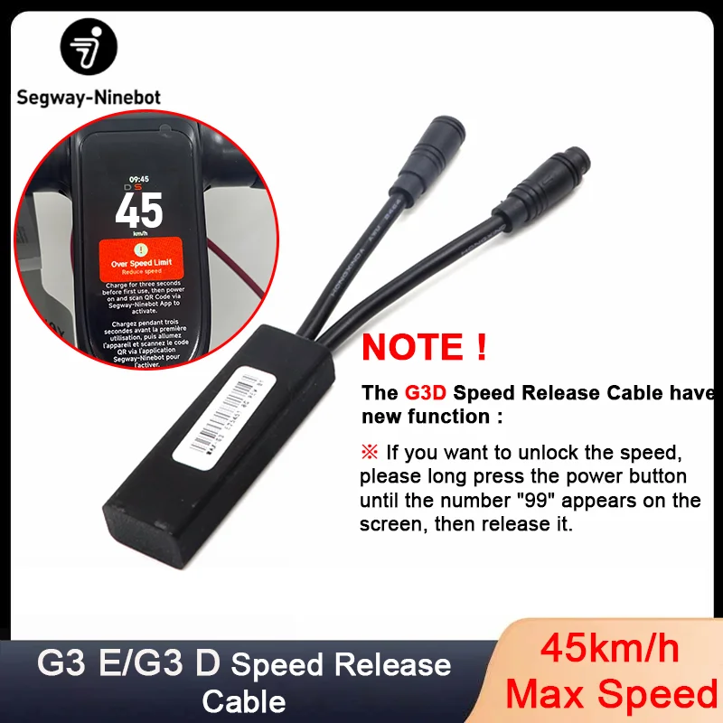Release speed limit Cable Ninebot by Segway Max G3E/G3D Scooter Max Riding Speed 40km/h Customized Unlock speed limit Lines
Release speed limit Cable Ninebot by Segway Max G3E/G3D Scooter Max Riding Speed 40km/h Customized Unlock speed limit Lines