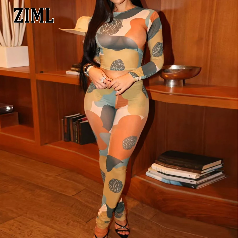 ZIML Sexy Spicy Pants Set for Women Round Neck Long Sleeves Printing Top High Waist Hip Hugging Pants Chic Sets Female Fashion
ZIML Sexy Spicy Pants Set for Women Round Neck Long Sleeves Printing Top High Waist Hip Hugging Pants Chic Sets Female Fashion