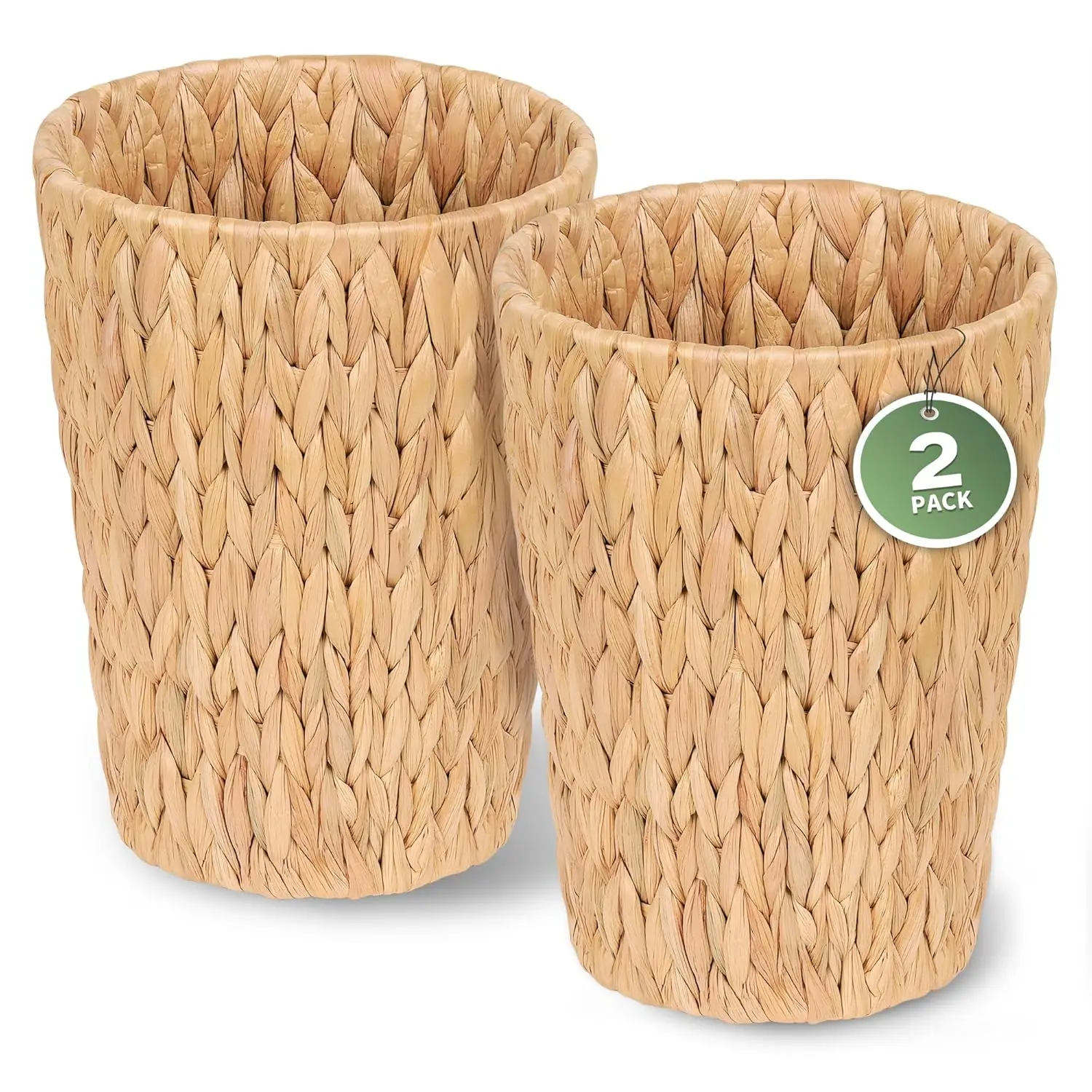 Набор из 2 плетеных корзин для мусора, маленькие корзины для отходов для ванной комнаты, 2 галлона, из натурального водяного гиацинта, для декора спальни
Набор из 2 плетеных корзин для мусора, маленькие корзины для отходов для ванной комнаты, 2 галлона, из натурального водяного гиацинта, для декора спальни