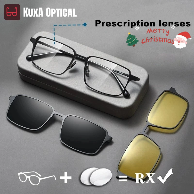 KUXA Night Vision Goggles Magnetic Clip Sunglasses Pure Titanium Eyeglass Men Optical Prescription Lens Correct Myopia Polarized
KUXA Night Vision Goggles Magnetic Clip Sunglasses Pure Titanium Eyeglass Men Optical Prescription Lens Correct Myopia Polarized