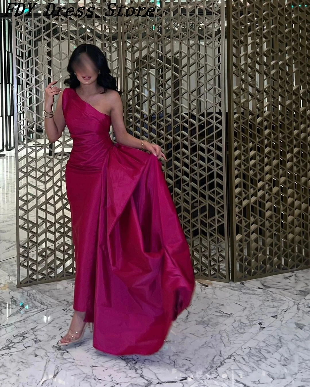 Customized Mermaid Prom Dresses One Shoulder Ankle Length Pleated Formal Occasion Dress Evening Dresses
Customized Mermaid Prom Dresses One Shoulder Ankle Length Pleated Formal Occasion Dress Evening Dresses