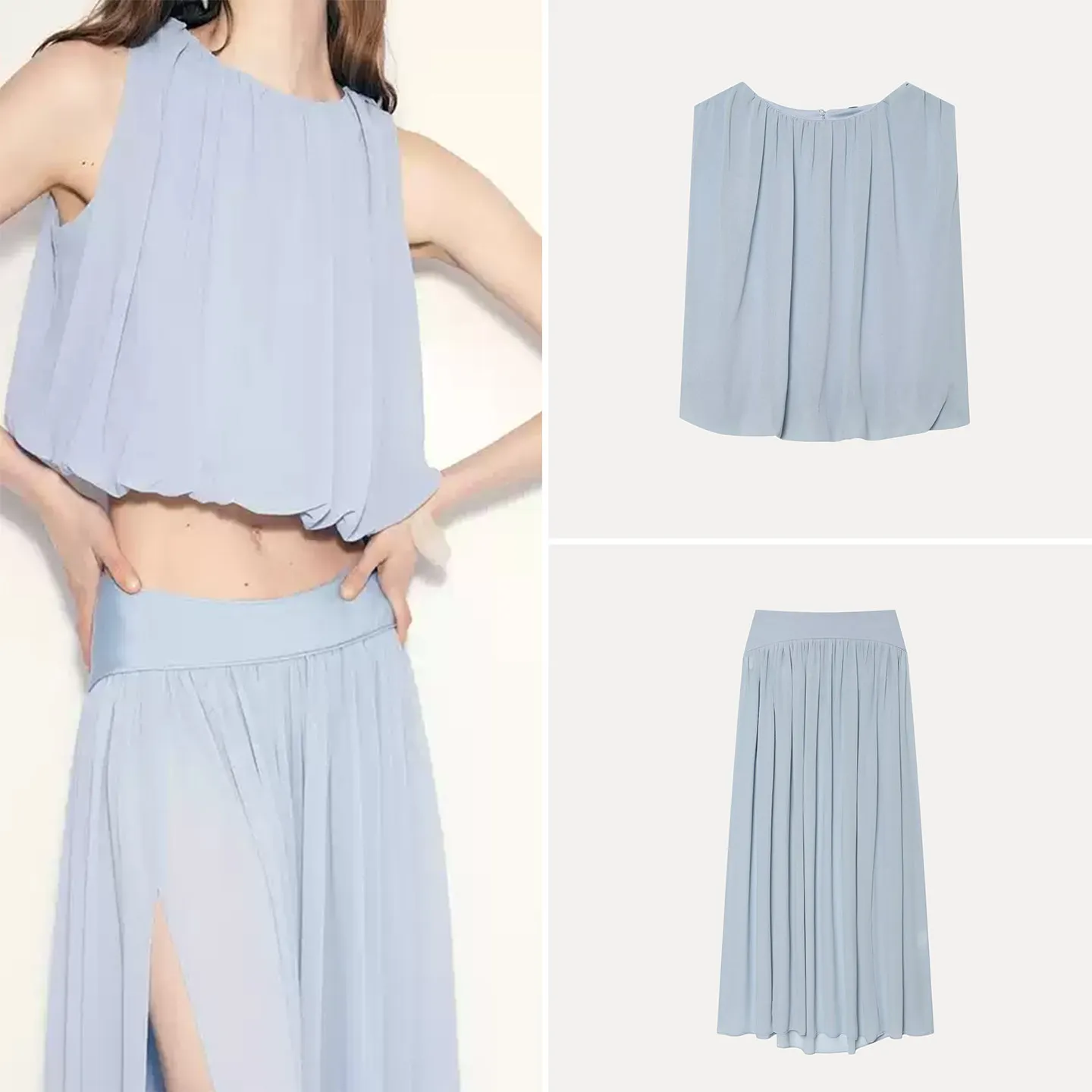 Women's Fashionable Draped Bubble Top And Skirt Set Summer 2026 ZADATA Brand Two-Piece Ensemble Ideal for Casual Wear
Women's Fashionable Draped Bubble Top And Skirt Set Summer 2026 ZADATA Brand Two-Piece Ensemble Ideal for Casual Wear