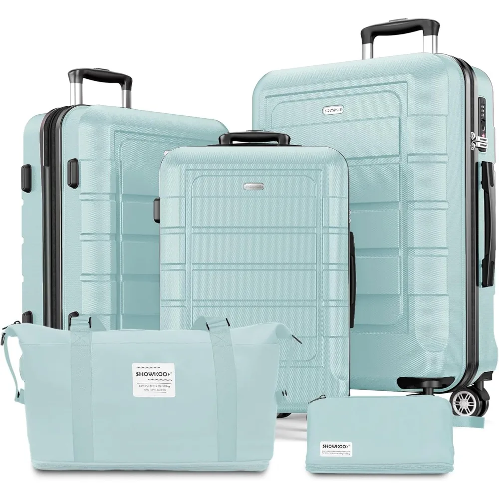 SHOWKOO Luggage Sets Expandable PC+ABS Durable Suitcase Double Wheels TSA Lock 5pcs Mint Green
SHOWKOO Luggage Sets Expandable PC+ABS Durable Suitcase Double Wheels TSA Lock 5pcs Mint Green
