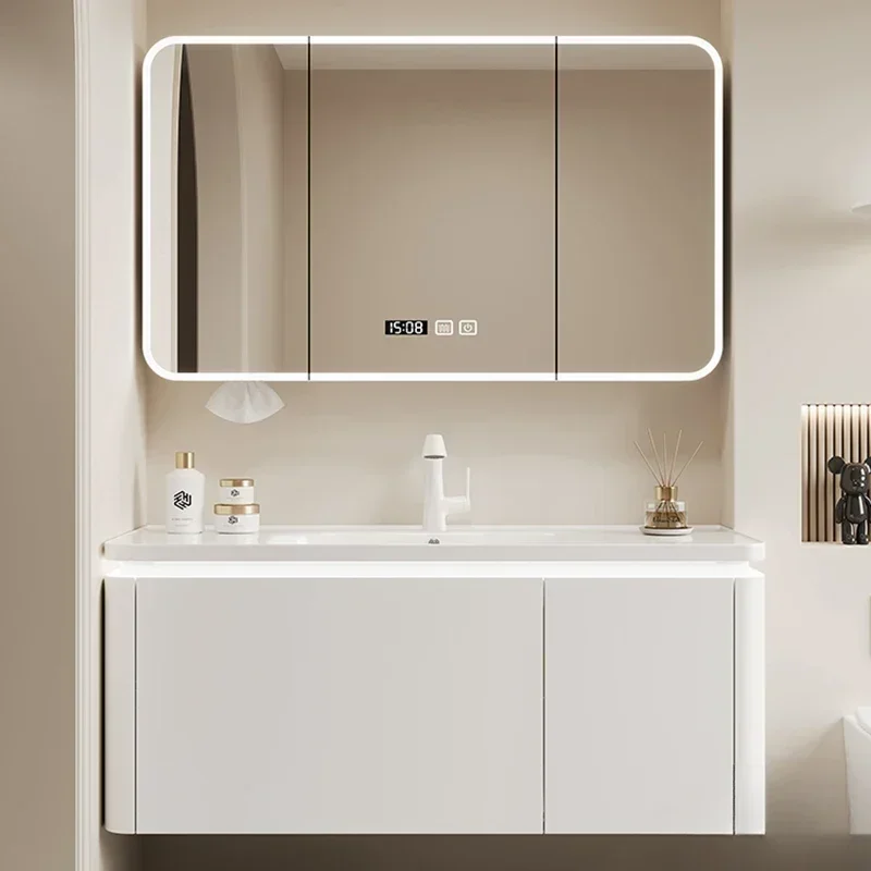 Nordic Cream Style Luxury Bathroom Cabinet Vanity Combo Vanity with Sink Smart Mirror Cabinet Simple Furniture Arredo Bagno FYBC
Nordic Cream Style Luxury Bathroom Cabinet Vanity Combo Vanity with Sink Smart Mirror Cabinet Simple Furniture Arredo Bagno FYBC