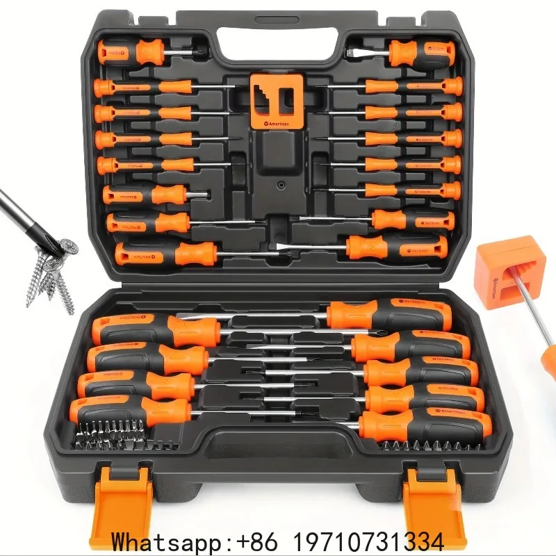 86-Piece Professional Screwdriver Set - Magnetic Tip with 40 Bits & 20 Drill Bits, Chrome Vanadium Steel for Precision Repair
86-Piece Professional Screwdriver Set - Magnetic Tip with 40 Bits & 20 Drill Bits, Chrome Vanadium Steel for Precision Repair