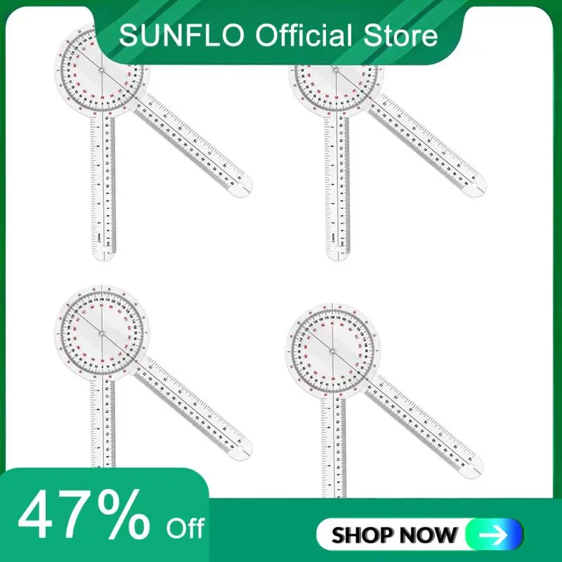 SUNFLO 4Pcs 12 Inch Goniometer,Transparent Orthopedic Angle Ruler Plastic Goniometer 360 Degree Spinal Goniometer
SUNFLO 4Pcs 12 Inch Goniometer,Transparent Orthopedic Angle Ruler Plastic Goniometer 360 Degree Spinal Goniometer
