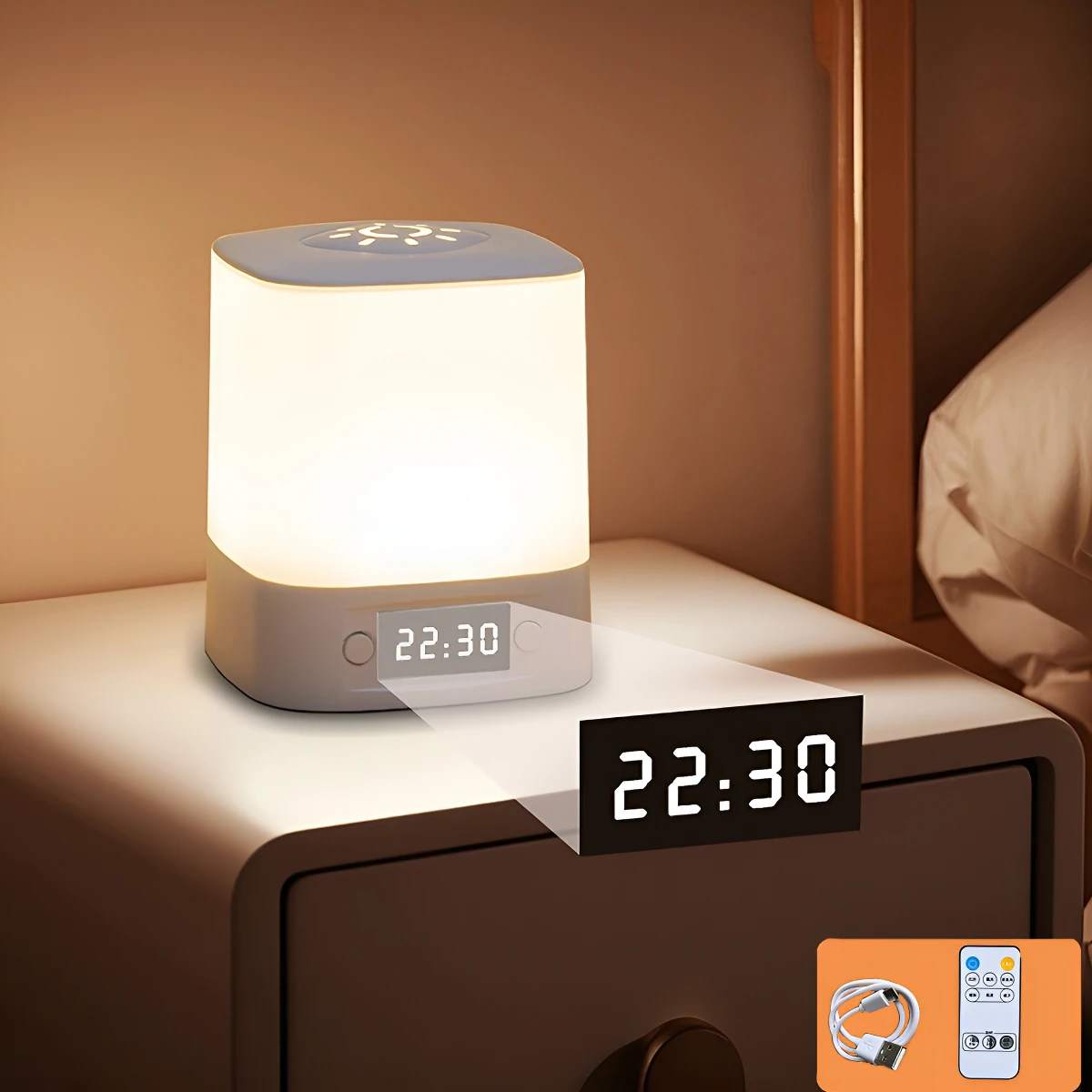 Smart LED Night Light with Clock -USB Rechargeable/Plug-in Night Light, Long Press to Adjust Brightness, Eye-Friendly Soft Light
Smart LED Night Light with Clock -USB Rechargeable/Plug-in Night Light, Long Press to Adjust Brightness, Eye-Friendly Soft Light