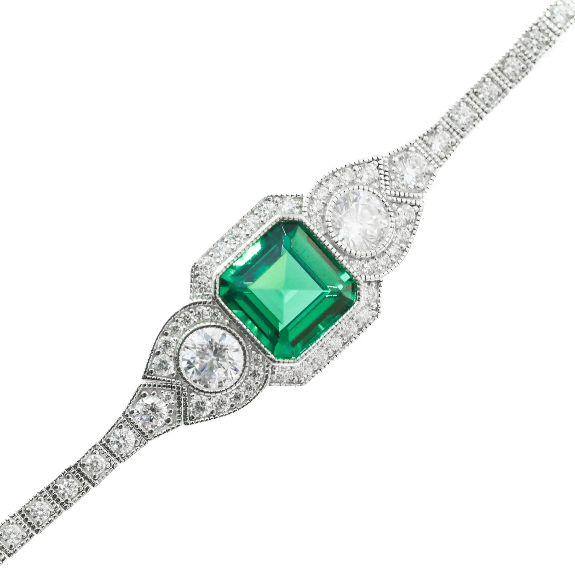 New S925 Silver Bracelet with High Carbon Diamond Pillow Shaped Wood Sasa Green Decorative Art for Girls, Wedding Jewelry
New S925 Silver Bracelet with High Carbon Diamond Pillow Shaped Wood Sasa Green Decorative Art for Girls, Wedding Jewelry