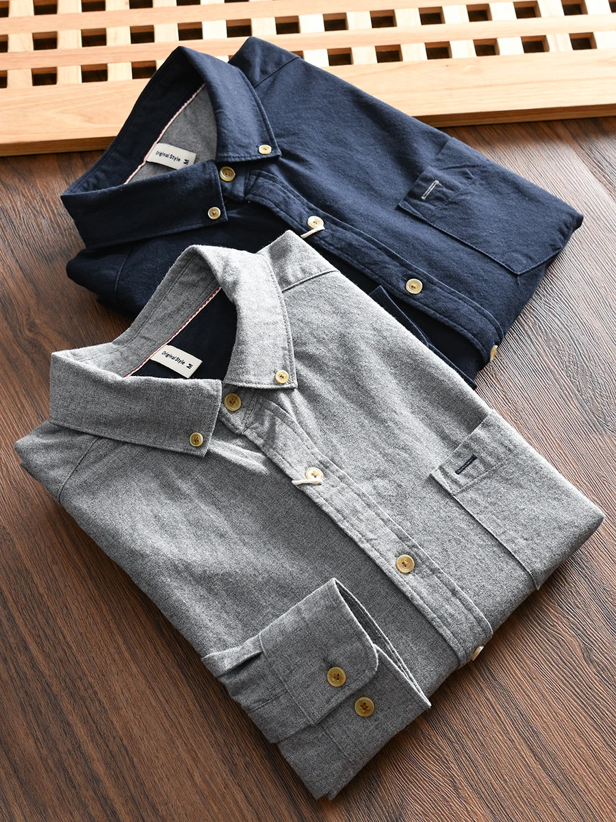 Classic Japanese Style Men's Long Sleeve Cotton Shirt Comfortable Washed Brushed Casual Loose Fit Autumn Fashion Urban Wear
Classic Japanese Style Men's Long Sleeve Cotton Shirt Comfortable Washed Brushed Casual Loose Fit Autumn Fashion Urban Wear