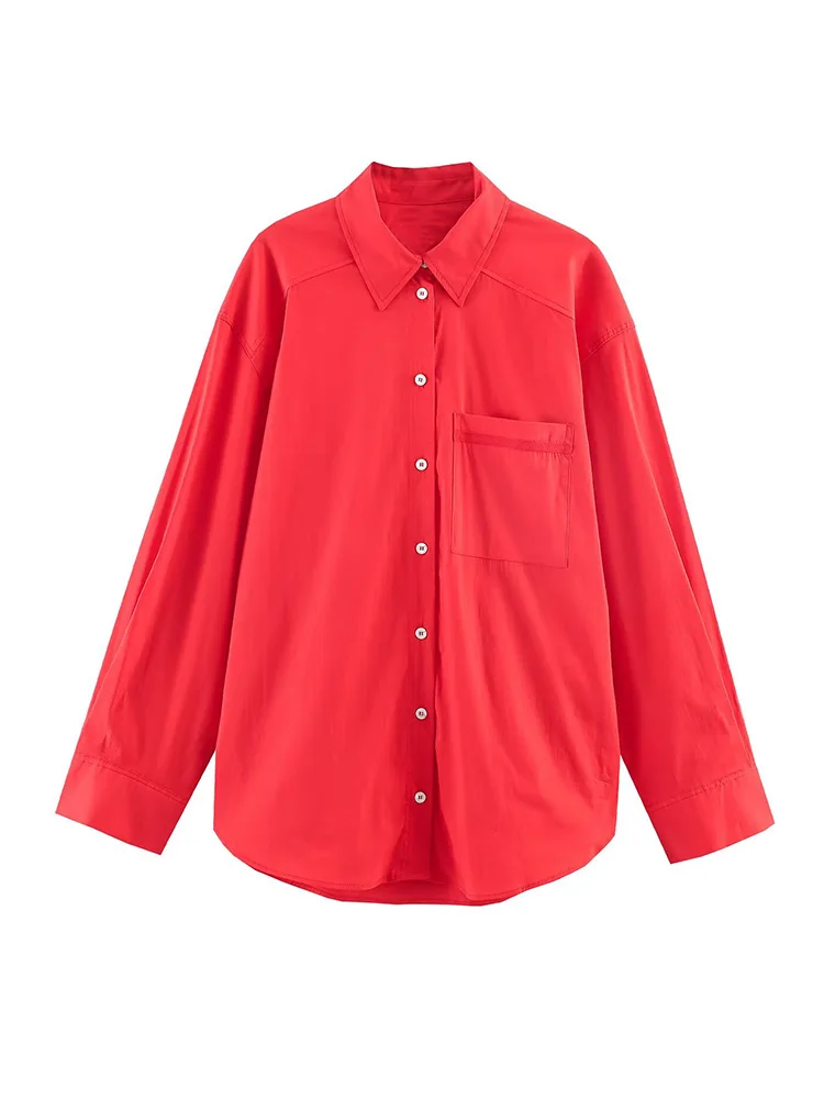 HH Women's 2026 Spring Fashion Simple Loose Poplin Shirt Female Casual Pocket Single Breasted Long Sleeve Streetwear Shirt Mujer
HH Women's 2026 Spring Fashion Simple Loose Poplin Shirt Female Casual Pocket Single Breasted Long Sleeve Streetwear Shirt Mujer