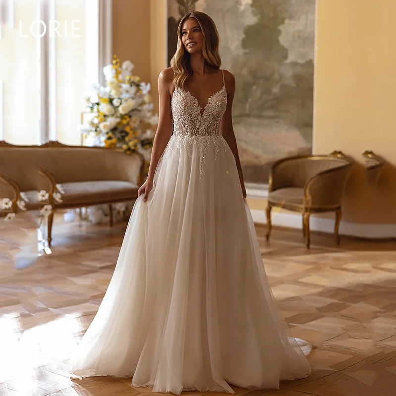 LORIE Shiny Applique A-line Boho V-Neck Wedding Dresses Sleeveless Bridal Gown Wedding Gowns Customized 2025
LORIE Shiny Applique A-line Boho V-Neck Wedding Dresses Sleeveless Bridal Gown Wedding Gowns Customized 2025