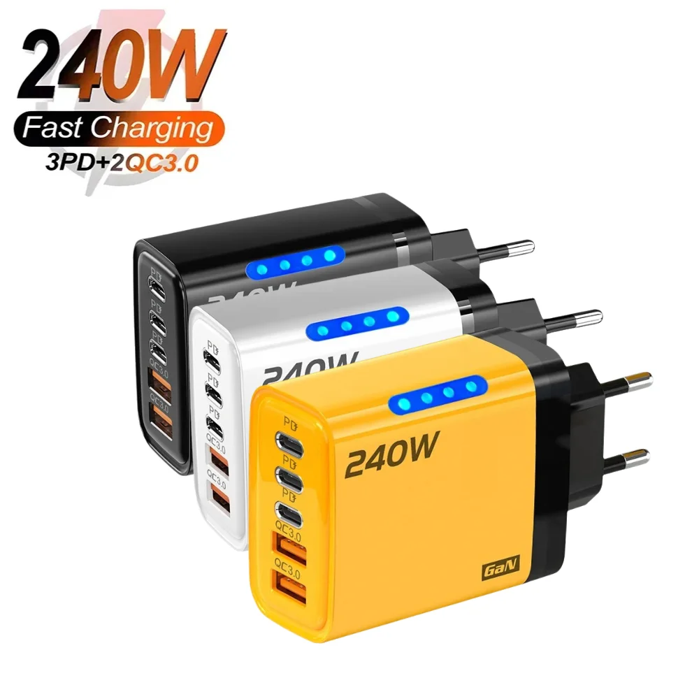 240 Вт USB Type C Быстрое зарядное устройство GaN Многопортовый адаптер для быстрой зарядки телефона для Samsung Huaweui Xiaomi iPhone Настенное зарядное устройство
240 Вт USB Type C Быстрое зарядное устройство GaN Многопортовый адаптер для быстрой зарядки телефона для Samsung Huaweui Xiaomi iPhone Настенное зарядное устройство
