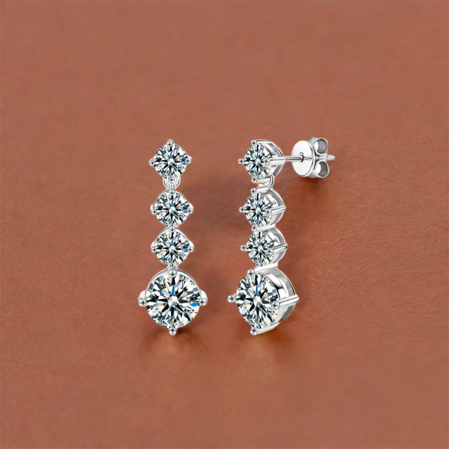 Long Dangle Moissanite Earrings for Ladies Sterling Silver Round Cut Diamond Drop Earrings Studs
Long Dangle Moissanite Earrings for Ladies Sterling Silver Round Cut Diamond Drop Earrings Studs