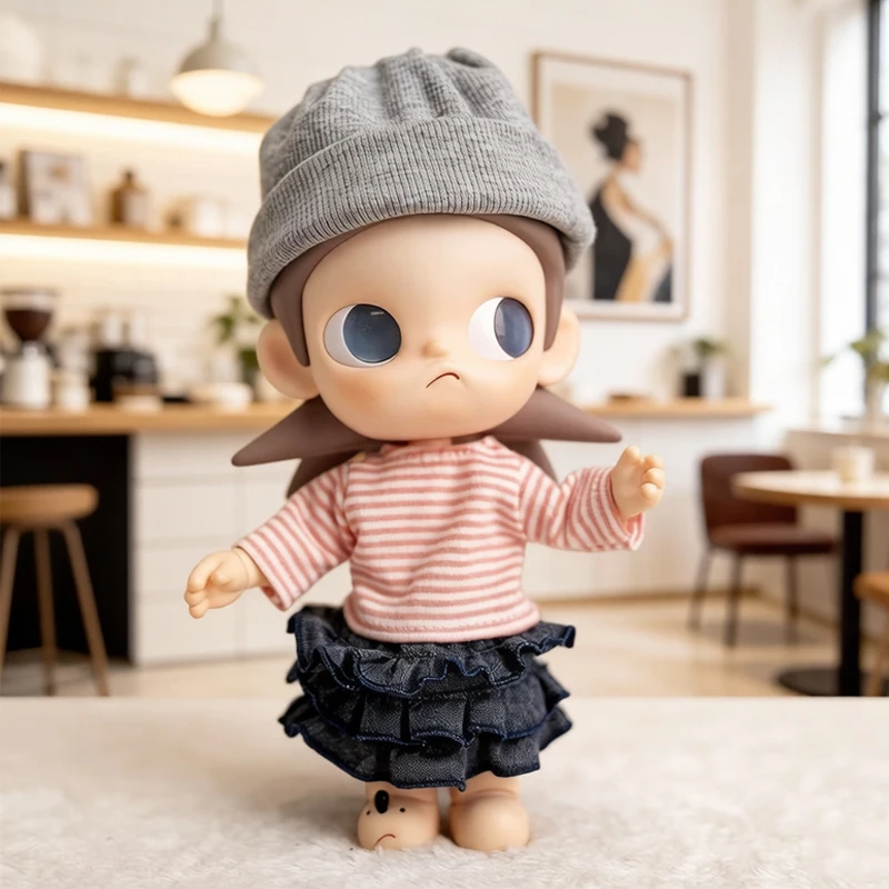 Zsiga Doll Clothing Spring and Autumn Set Grey Knitted Bean Striped Cowboy Ruffle Skirt Doll Clothing Dress Birthday Gift
Zsiga Doll Clothing Spring and Autumn Set Grey Knitted Bean Striped Cowboy Ruffle Skirt Doll Clothing Dress Birthday Gift