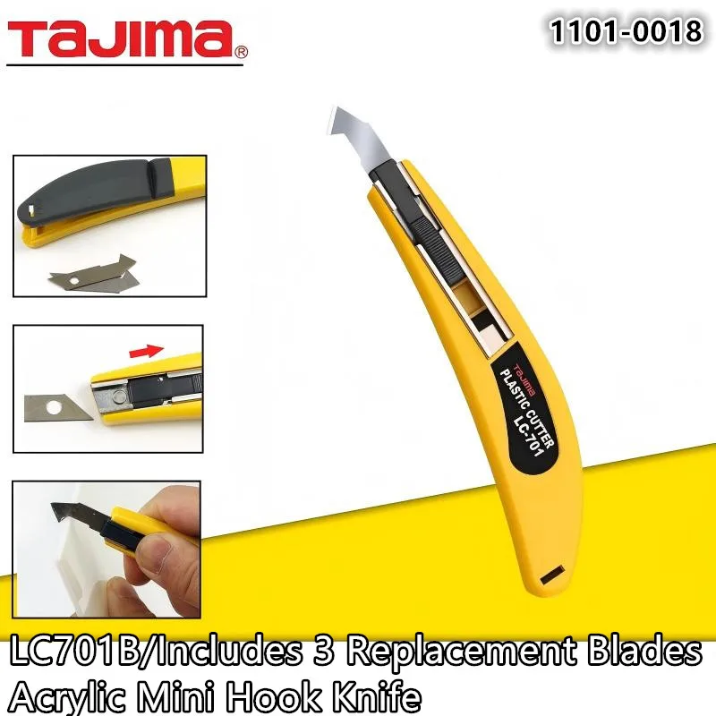 Нож-крюк TAJIMA 1101-0018 LC701B (в комплекте 2 сменных лезвия), многофункциональный режущий нож-крюк, ручной инструмент
Нож-крюк TAJIMA 1101-0018 LC701B (в комплекте 2 сменных лезвия), многофункциональный режущий нож-крюк, ручной инструмент